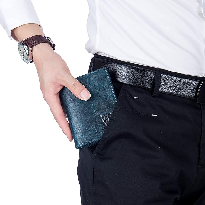 BULLCAPTAIN Large Capacity Genuine Leather Wallet for Men QB-027 | Bifold Wallet,RFID Blocking,Credit Card Holder,15 Card Slots,Special Expandable Design,gift choice - Image 6