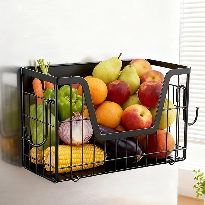 Magnetic Basket for Refrigerator Door,Magnetic Fridge Shelf Storage - 1pc | Versatile Produce & Vegetable Storage Container,Pantry Organizer & Holder,Large Capacity Basket for Kitchen,Cabinet,Pantry by onaner