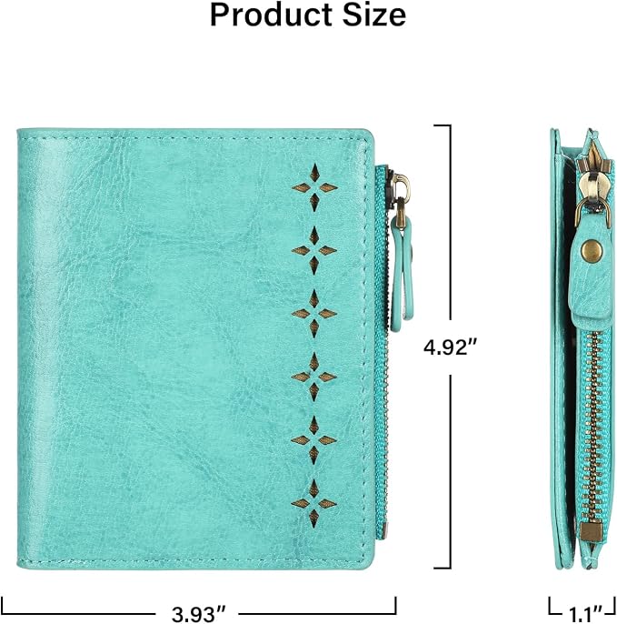 Ultra Thin Small Compact Leather Womens Girls Wallets RFID Blocking Credit Card Holder for Women - Image 5