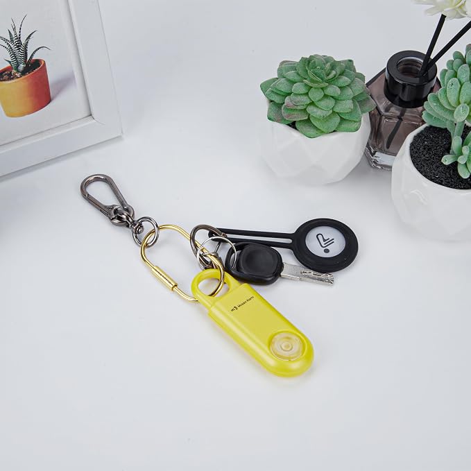 130dB Personal Safety Alarm Ultra Bright Strobe Light Loud Sound Keychain Siren with Carabiner for Women, School Children. Hiking Alarm Bear Deterrent. SOS Emergency Alerts. Lemon Yellow - Image 7