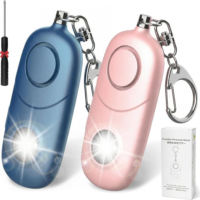 Personal Alarm for Women Keychain Alarm: Qoosea 135dB Emergency Keychain Siren with Strobe Light Loud Siren for Women Kids Students Seniors Emergency Self-Defense for Night Sports by Qoosea-US