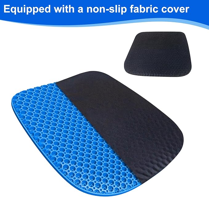 Large Gel Seat Cushion for Long Sitting With Non-Slip Cover,Soft & Breathable,Chair Cushion,Car seat Cushion,Office seat Cushion,Seat Cushion for Desk Chair,Wheelchair Cushion (Blue, Large Size) | 18 inches Cooling& Breathable & Comfortable,Gel Seat Cu... - Image 8