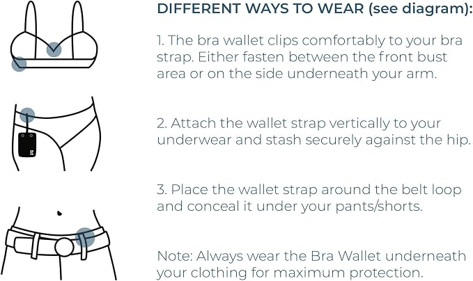 Zero Grid Pink Bra Wallet, Sleek & Hidden Washable Travel Pouch for Women | Pocket for Passport, Money, Credit Cards, Jewellery; Undercover Stash for All Bra Sizes; Secure, Comfortable, Sweatproof - Image 4