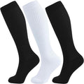 +MD 3 Pairs Bamboo Viscose Compression Socks for Women Men 15-20mmHg Knee High Support Stockings for Pregnancy Nurse Travel by MD