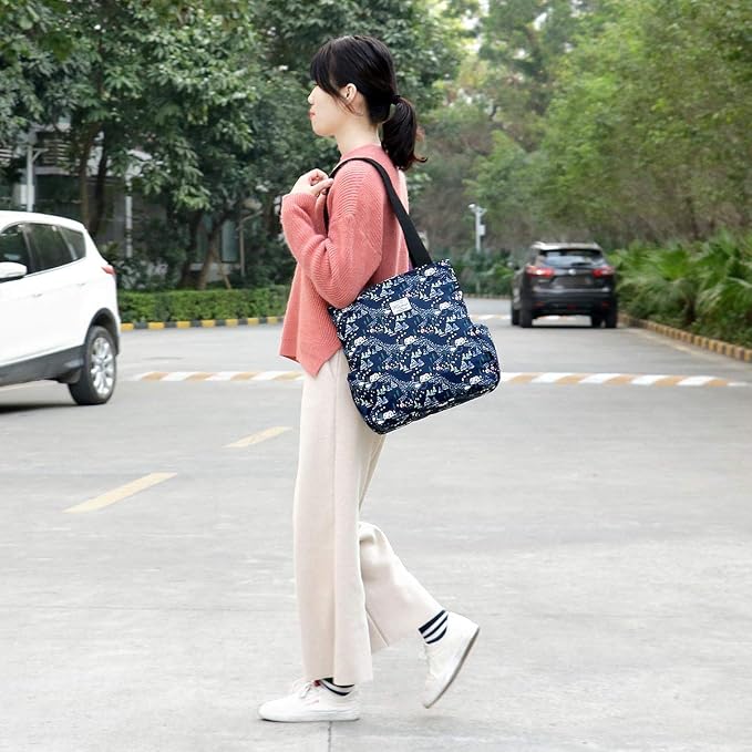 KAMO Floral Tote Bag - Waterproof Lightweight Handbags Travel Shoulder Bag for Hiking Yoga Gym Swimming Travel Beach - Image 2