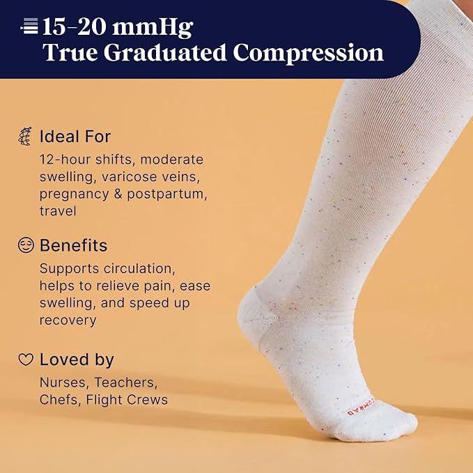 Premium Cotton Knee High Socks - 15-20mmHg Graduated Compression Socks - Soft & Breathable, Unisex - Image 4