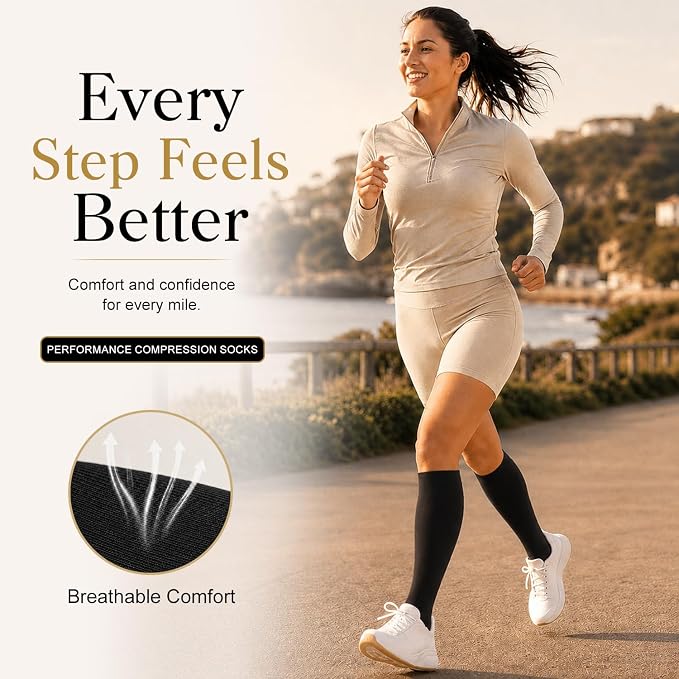 4 Pairs-Compression Socks for Women&Men Circulation-Best Support for Nurses,Running,Athletic - Image 4