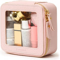 Aveniee Mini Clear Makeup Bag, Small Cosmetic Bags Travel Toiletry Pouch Organizer, TSA Approved Make up Case with Zipper, Car Bag for Essentials,Pink by Aveniee