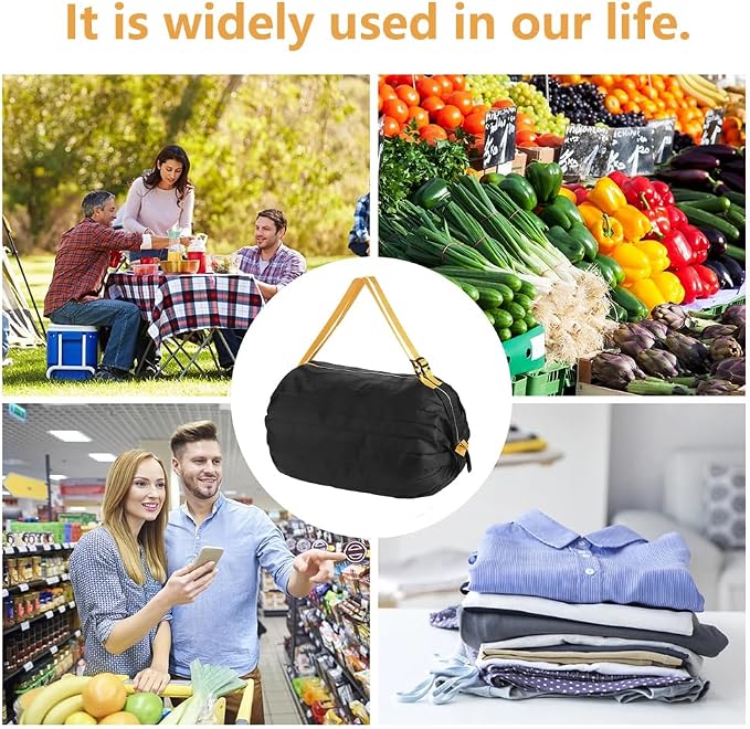 Reusable Shopping Bags, Foldable Grocery Storage Tote, Waterproof Oxford Cloth Bag for Shop, Large Durable Heavy Duty - Image 5