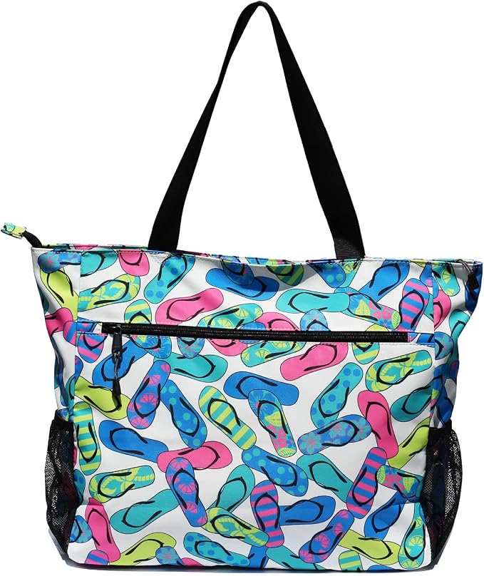 ESVAN LARGE BEACH BAG Water Resistant Lightweight 20 inch Women Oversize Tote Bag for Gym Beach Travel Pool Yoga Nurse - Image 8
