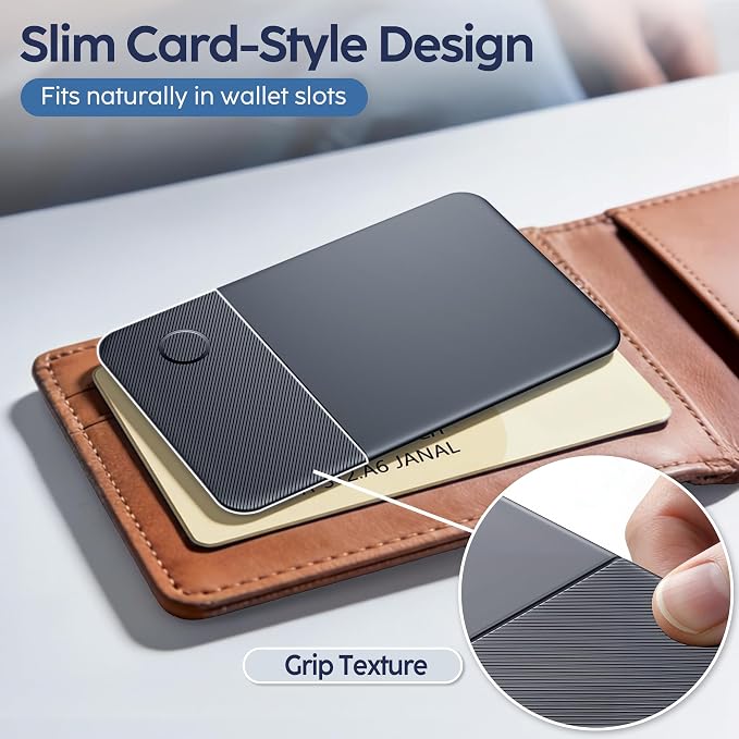 Ultra-Slim Wallet Tracker Card, Works with Apple Find My & Android Find Hub, Rechargeable Smart Tracking Card for Wallet, Luggage, Passport, Keys, Travel & Everyday Use - Image 3