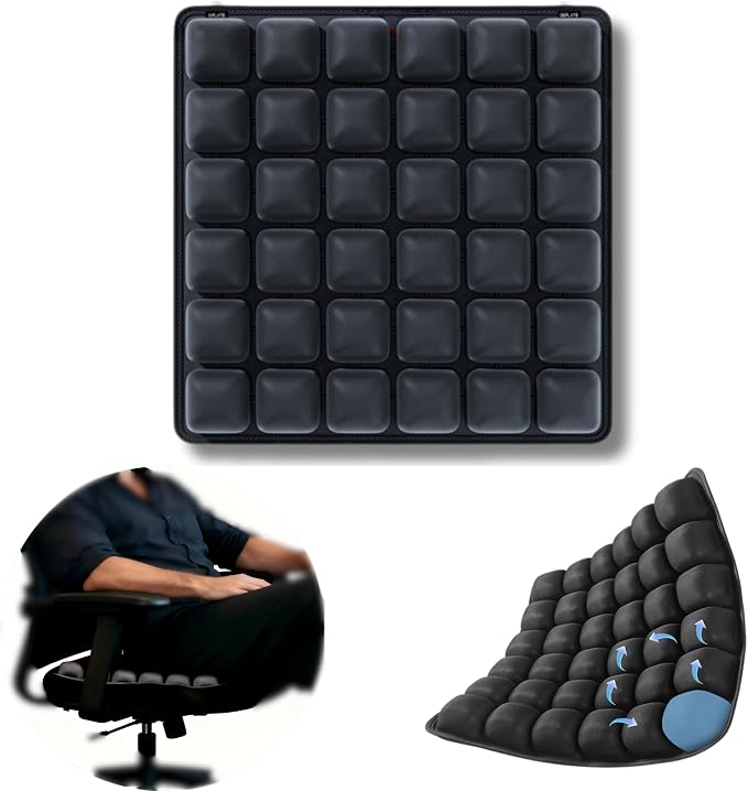 Inflatable Seat Cushion, Pressure Relief Airplane Seat Cushion for Long Flights Without Air Pump, Portable Car Seat Cushions,Office Chair Wheelchair Cushions Relief Discomfort in Coccyx&Buttock by Unknown