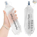 GUYI GYGYL Soft Flask Collapsible Water Bottle for Sports, 500ml White 2pcs | TPU Collapsible Water Bottle for Hydration Pack, Running Vest, Leak-Proof Folding Bottle for Hiking Cycling Climbing Jogging by GUYI
