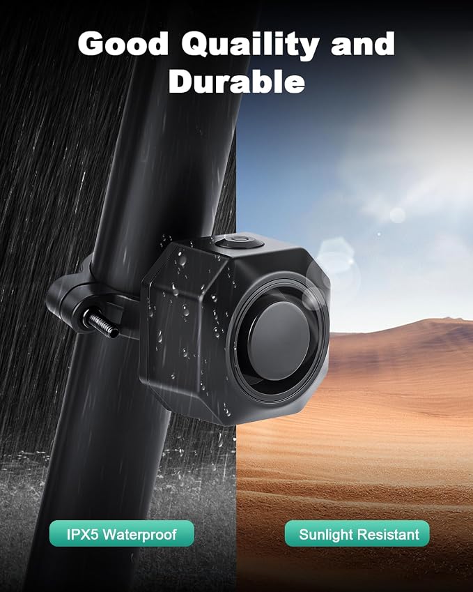 Max 110dB Bike Alarm,Bike Alarms For Ebikes Rechargeable Motorcycle Alarm With Remote,7 Levels Sensitivity Bicycle Alarm, Anti Theft Bicycle Alarm& Ebike Alarm For Car Motorcycle Scooter Ebike - Image 7