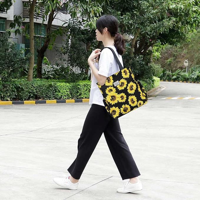 KAMO Floral Tote Bag - Waterproof Lightweight Handbags Travel Shoulder Bag for Hiking Yoga Gym Swimming Travel Beach - Image 2