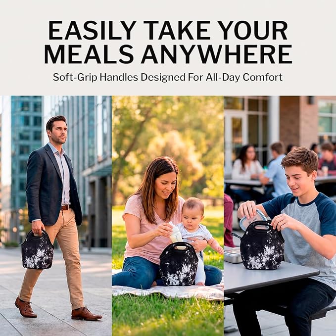 Built Gourmet Getaway Neoprene Lunch Bag - Nightfall Tie Dye - Image 3