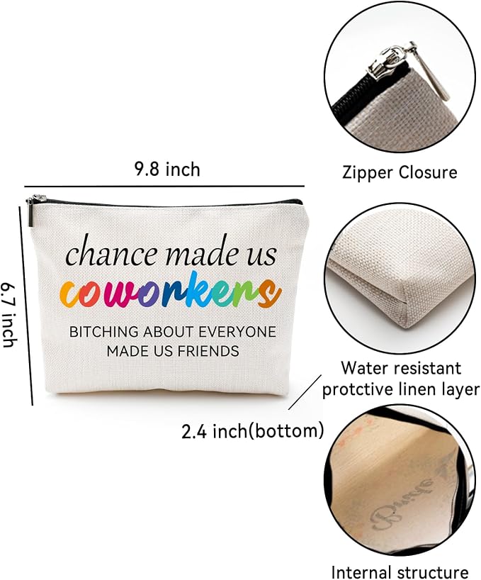 ZUYUROU Coworker Leaving Gifts for Women，Work Besties Gifts for Women, Chance Made Us Coworkers, New Job, Going Away, Retirement, Farewell Gifts for women Cosmetic Bag - Image 2
