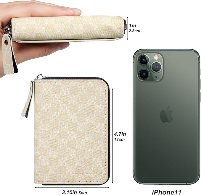 Credit Card Wallet, RFID Card Case Wallet, Zipper Card Cases Holder for Men Women, RFID Blocking, KeyChain Wallet, Compact Size Card Organizer Case for Women - Image 6