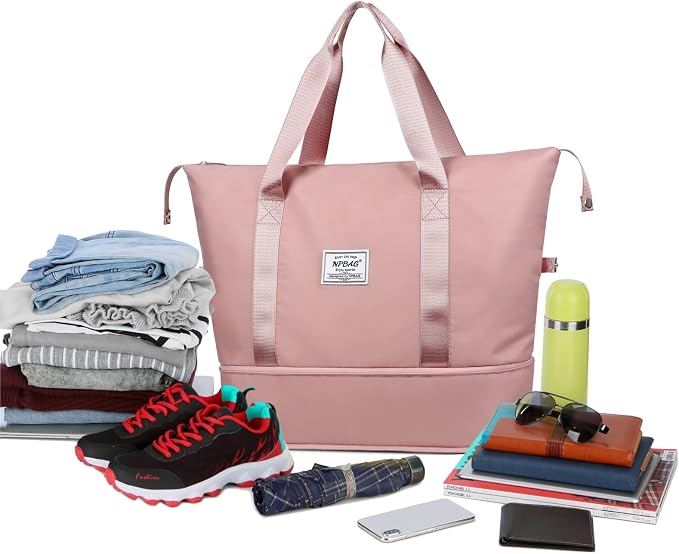 NPBAG Women Travel Duffel, Multi Functional Large Expandable Weekender Carry-on Tote, Gym Workout Overnight Bag, Mommy Hospital Bag for Labor and Delivery - Image 3