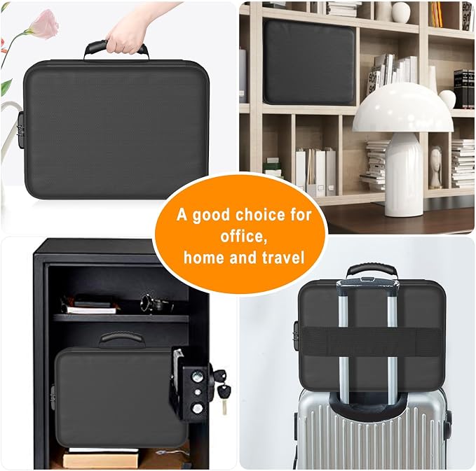 DocSafe 5200°F Fireproof Document Organizer Box with Lock, Heat Insulated | Upgraded Fire＆Water-Resistant Box 8 Layers File Organizer,Portable Home Travel Safe Storage for Important Documents and More - Image 7