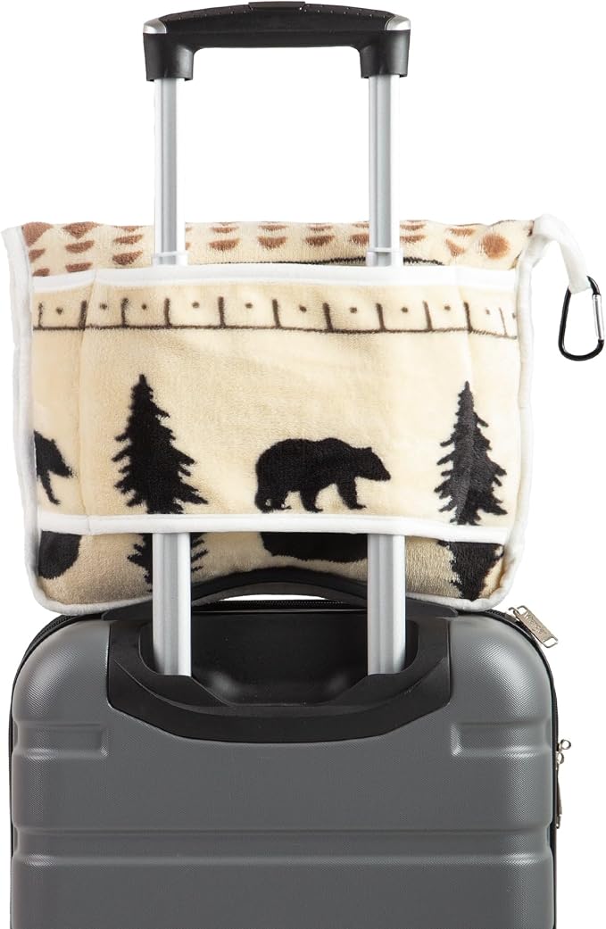 Carstens, Inc. Travel Blanket, Premium Compact 2-in-1 Airplane Blanket/Pillow, Scandinavian Bear - Image 3