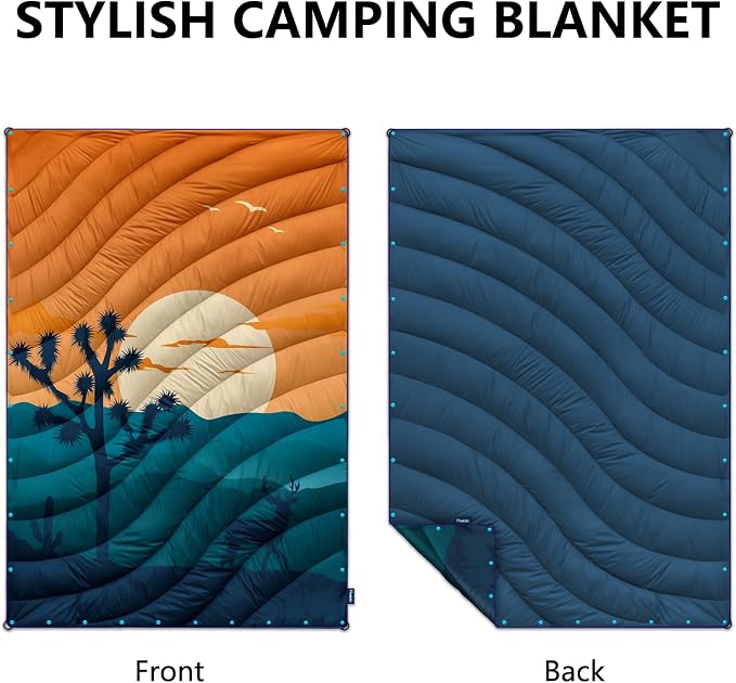 Camping Blanket,Puffy Blanket Lightweight Packable Camping Blanket Outdoor Blanket for Camping,Traveling, Stadium, Hiking, Picnics - Image 2
