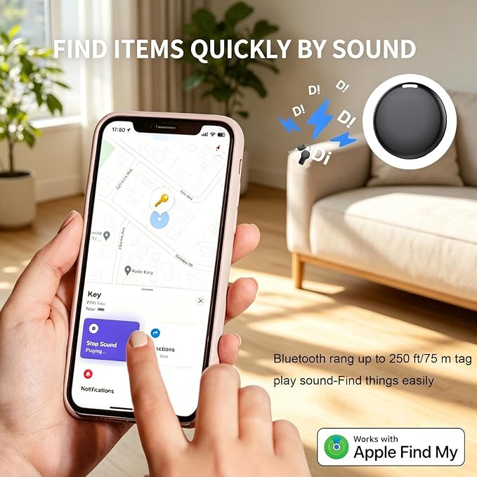 GPS Tracker for Vehicles No Subscription for iOS Only - 2 Pack | Undetectable Car Tracker, Precise Location Bluetooth Tag Compatible with Apple Find My for Key Luggage Kid Pet - Image 4