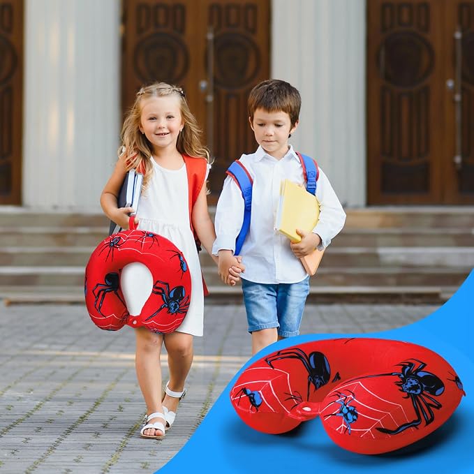 Gilprop 2 Pcs Spider Travel Pillow with Sleep Eye Mask, U Shaped Memory Foam Headrest & Neck Pillow with Washable Cover, Soft Neck Head Support Travel Accessories for Airplane Car Train Bus Trips - Image 2