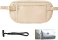 Money Belt for Travel with Anti-Theft RFID Blocking Cards Cover, Phone Wrist Strap, Passport Holder, Slim Waist Wallet Men Women, Money Pouch under Clothes for Travel, Running, Hiking, Beige by TOJKYBLYU