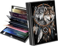 Metal Wallet,Credit Card Holder for Women Men,RFID Blocking Card Holder Wallet Mini Slim Aluminum Wallet ID Case Hard Card Case Business Card Holder Case,Dream Catcher Wolf by ACWDMKH