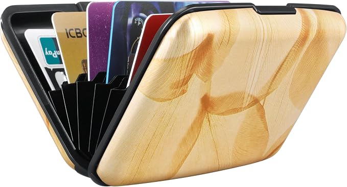 RFID Aluminum Wallet Credit Card Protector Case Holder for Men Women | Mini RFID Aluminum Wallet Credit Cards Holder Business Card Case Metal ID Case for Men Women(Autumn Leaves) - Image 6