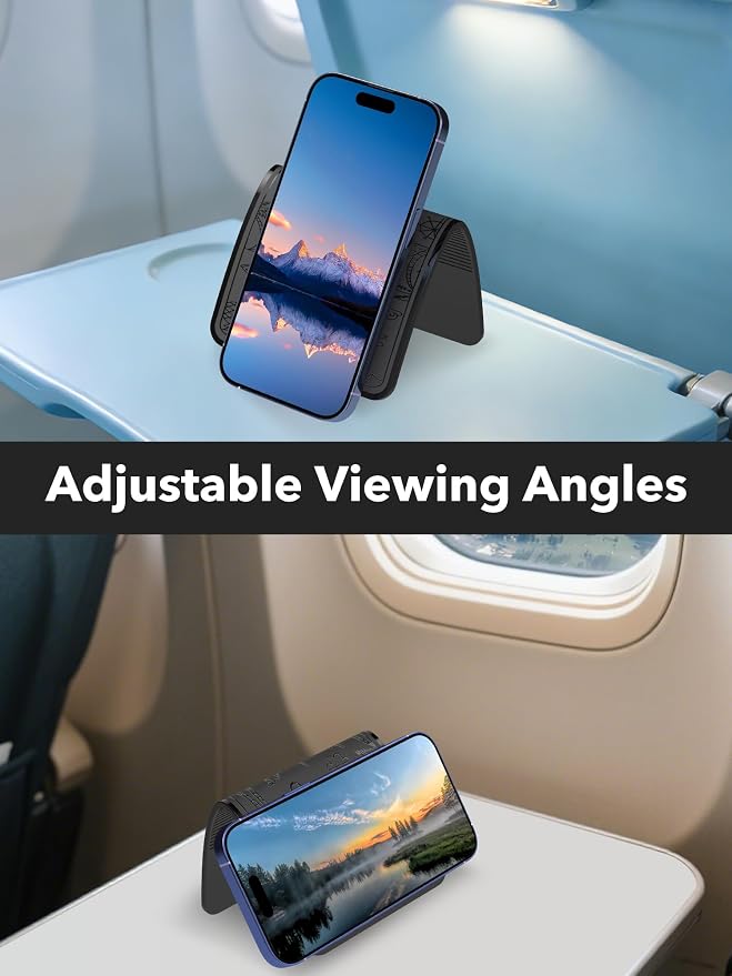 Magnetic Airplane Phone Holder, Foldable Flexible Phone Stand | Travel Essentials Phone Mount for MagSafe, Universal Hands-Free Airplane Gadgets for Flying, Plane, Office, Home, Kitchen - Image 2