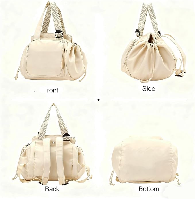 Tote Bag Large Capacity Lightweight Backpack with 15 Pockets Nylon Shoulder Bag for Car Travel Mother Bag - Image 3