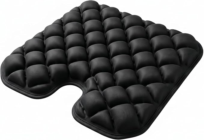 Inflatable Seat Cushion, Coccyx Cushion for Office Chair, Car & Wheelchair, Ergonomic Pressure Relief for Tailbone & Sciatica, Adjustable Firmness, Non-Slip Seat Pad for Long Sitting 16.6" × 15.8" by PortabuddyUSA