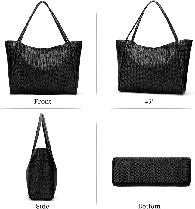 Tote Bag for Women Vegan Leather Shoulder Purse Large Capacity Travel Bag - Image 6