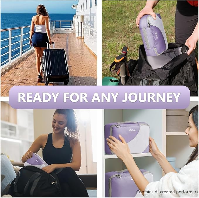 OlarHike 8 Set Packing Cubes for Travel,Gifts for Women Mom,Anti-Tearing Suitcase Organizer,with Over 1000 pcs Mesh Holes,Vacation Essentials & Accessories for Cruise Ship - Image 7
