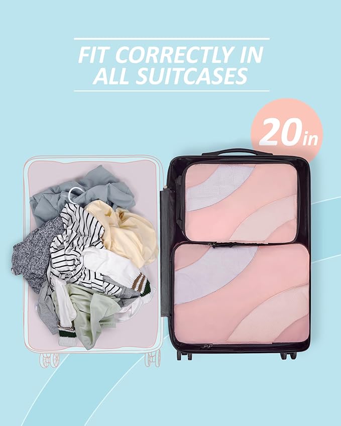 BAGSMART Compression Packing Cubes for Travel | Lightweight suitcase organizers bag set, space-saving double zipper expansion for carry-on luggage & travel organization - Image 3