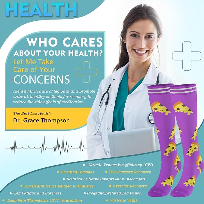 Compression Socks for Women & Men 6 Pairs | 20-30 mmHg Breathable & Moisture-Wicking Comfortable & Skin-Friendly Knee High Support Socks for Nurse, Travel, Pregnancy - Image 5