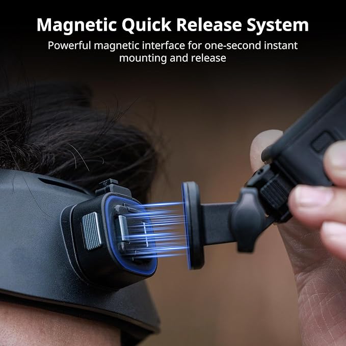 SMALLRIG Head Strap Mount for Action Cameras, Magnetic Quick Release | Adjustable Fit, Adapter Base for DJI Osmo Action 6/5 Pro/4, for Insta360 Ace Pro 2, for Hero 13/12/11/10/9 Black - 5724 - Image 3