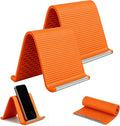 2PCS Flexible Silicone Phone Holder, Foldable Aluminum Phone Stand | Bendable Core Foldable Rollable Phone Holder - Flexible iPhone Stand for Long Travel Accessories - Plane Essentials (Orange) by Unknown