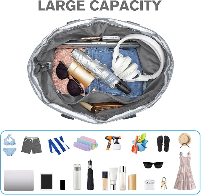 G4Free Beach Bag, Waterproof Sandproof Beach Tote Bag, Large Capacity Foldable for Women - Image 5