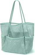 KPX Beach Bag with Mini Pocket, Summer Beach Tote Bags for Women Large Foldable Mesh Swimming Pool Travel Bags - Sandproof by KPX