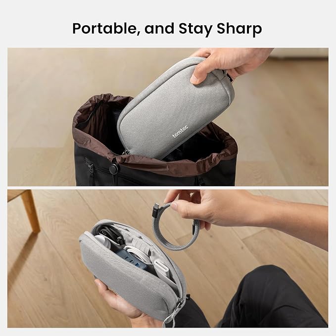 tomtoc Electronics Organizer Travel Case, Water Resistant Travel Bag Cable Organizer for Essentials, Tech Pouch Accessories Carry Storage for Cord, Phone, Cables, Airpods, USB Flash Drive, Daily Items | Water Resistant Tech Pouch Accessories Travel Bag... - Image 10