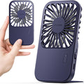 Otlonpe Rechargeable Mini Portable Handheld Fan, Small Personal Battery Powered Handheld Portable Fans for Hand Held Desktop Travel, Foldable Stand, Slim Cordless, Wrist Strap, 3-Speed (Blue) by OTLONPE