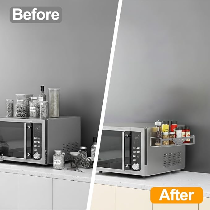 Magnetic Spice Rack for Refrigerator, 4 Pack Metal Magnetic Shelf Organizer for Fridge Side, Strong Spice Storage Rack for Kitchen, Gray - Image 6