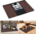 URMONA Waterproof Silicone Under Sink Mat 25'' x 19'' Shelf Liner for Kitchen and Bathroom, Cabinet and Counter Protector, Storage and Organizers, Litter Mat, Pet Cat Puppy Essentials(Brown) by URMONA