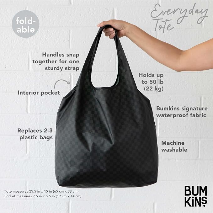 Bumkins Reusable Grocery Shopping Tote Bag for Women, Large Boho Style with Handles, Foldable, Washable, Shoulder Straps - Image 4