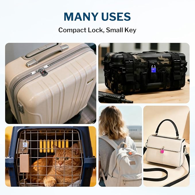 Forge 1''x1'' TSA Approved Luggage Locks: Ultra Secure dimple Key Travel Locks with zinc Alloy Body, for Luggage, Travel Cases, Backpacks, Red 2PK. - Image 7