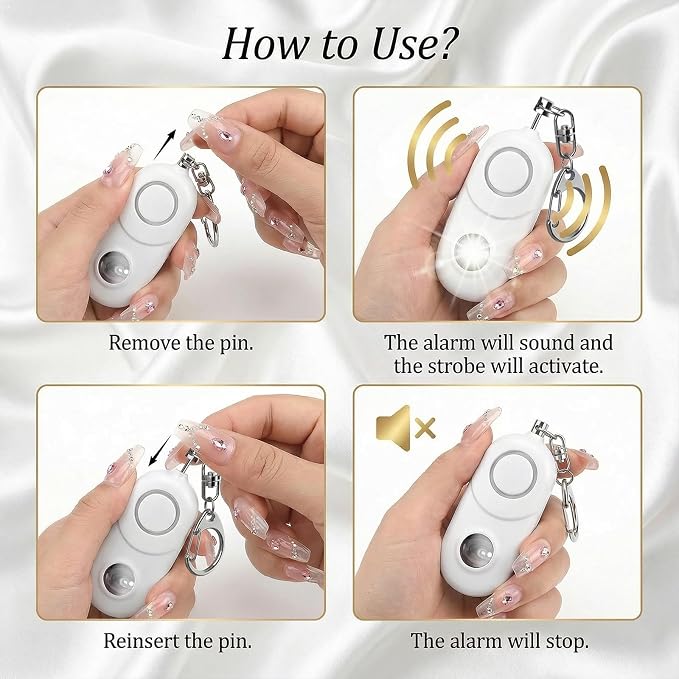Personal Alarm for Women Keychain Alarm: Qoosea 135dB Emergency Keychain Siren with Strobe Light Loud Siren for Women Kids Students Seniors Emergency Self-Defense for Night Sports - Image 8