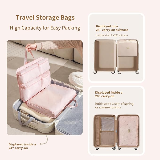 7-in-1 Travel Storage Bag, Foldable Hanging Packing Cube with Compartments for Clothes, Gray - Image 5